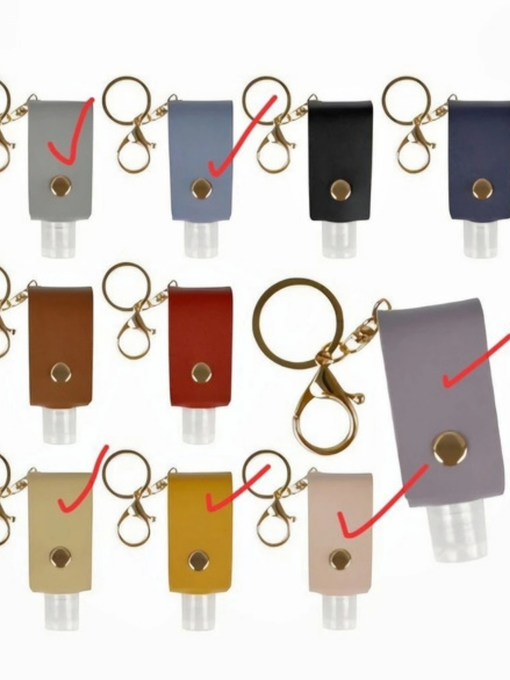 Set of 6 Hand Sanitizer Keychain Holders